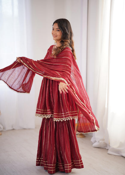 Noor-E-Ethnic Mirror Work Suit Set