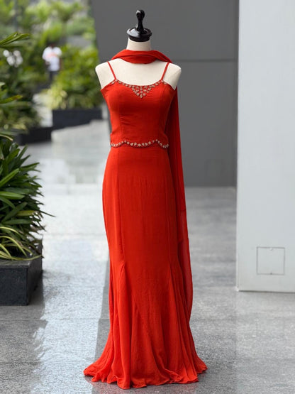Flare Fish Cut Lehnga