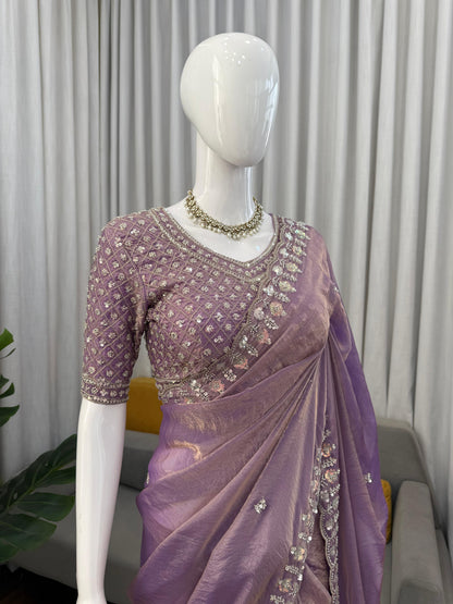Crystal Grace Beads Saree