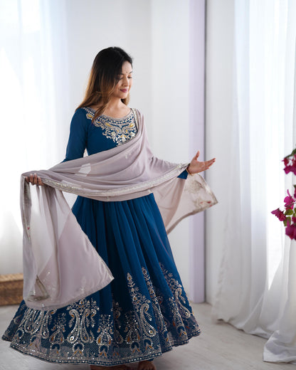 Glow Fit Anarkali Suit – Sequence Work Stylish Set
