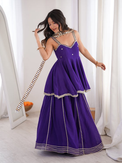 Mirror Belt Plazzo Set – Chinon Designer Outfit