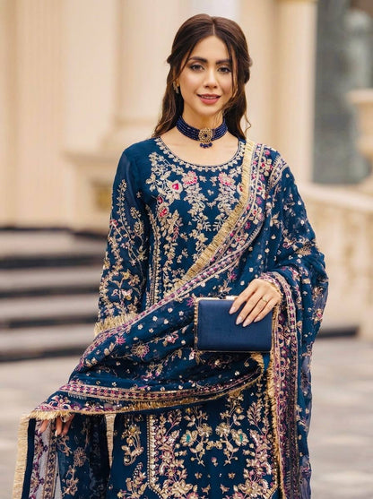 Royal Heavy Embroidered Sharara Suit with Dupatta