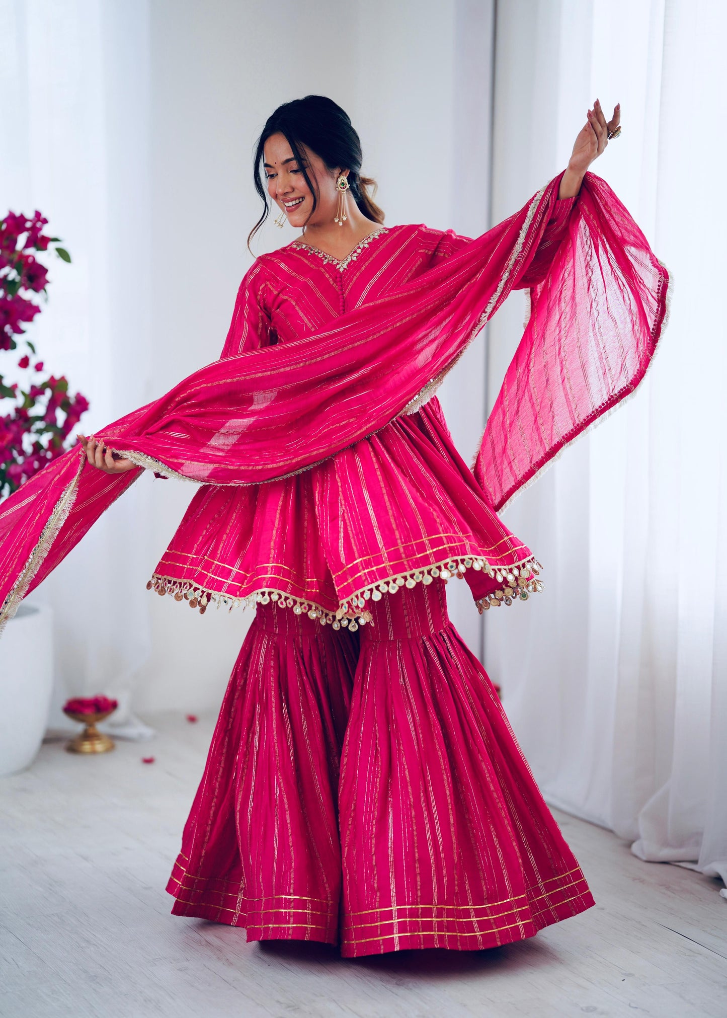 Noor-E-Ethnic Mirror Work Suit Set