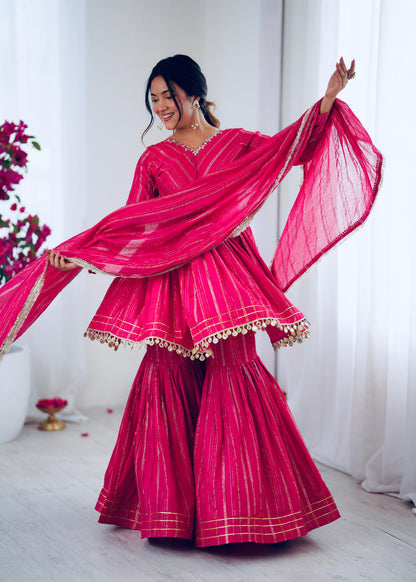 Noor-E-Ethnic Mirror Work Suit Set