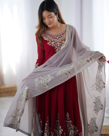 Glow Fit Anarkali Suit – Sequence Work Stylish Set