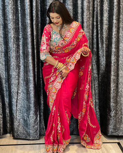 Soft Rangoli Silk Saree With Stitched Blouse
