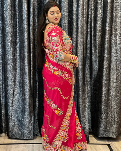 Soft Rangoli Silk Saree With Stitched Blouse