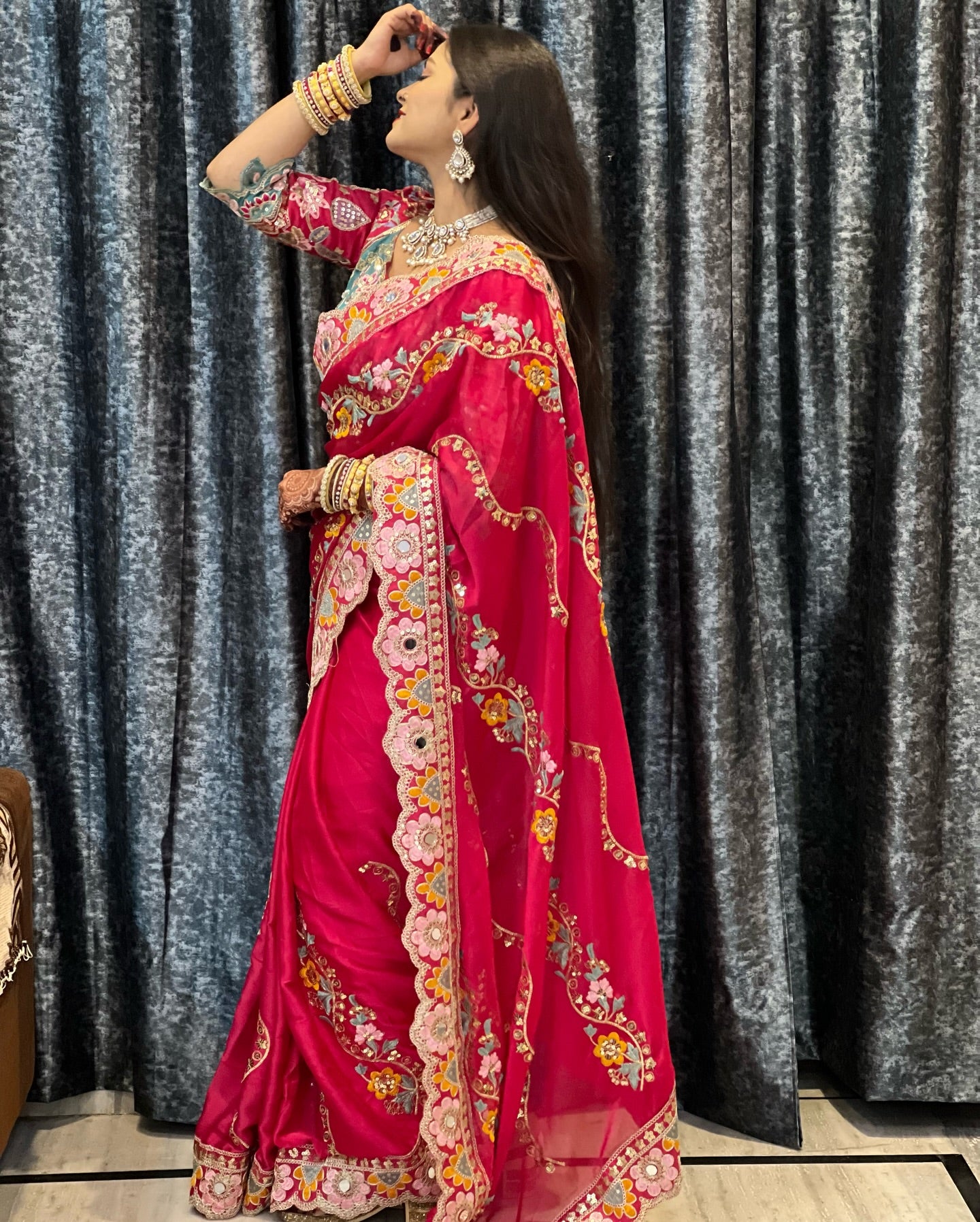 Soft Rangoli Silk Saree With Stitched Blouse