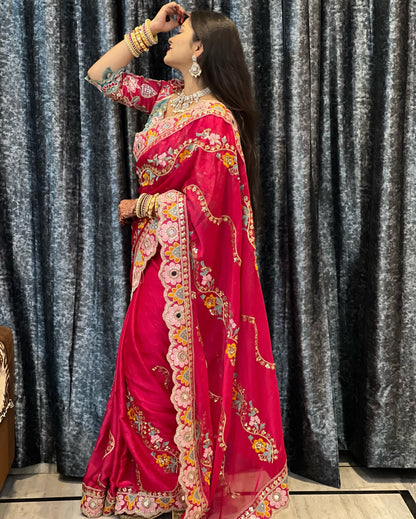Soft Rangoli Silk Saree With Stitched Blouse